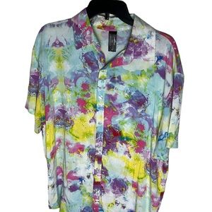 Phluid Project Multicolor Button Up Shirt Men’s Size M
